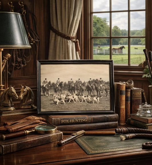 Antique New York Fox Hunting Photograph - Framed & Signed