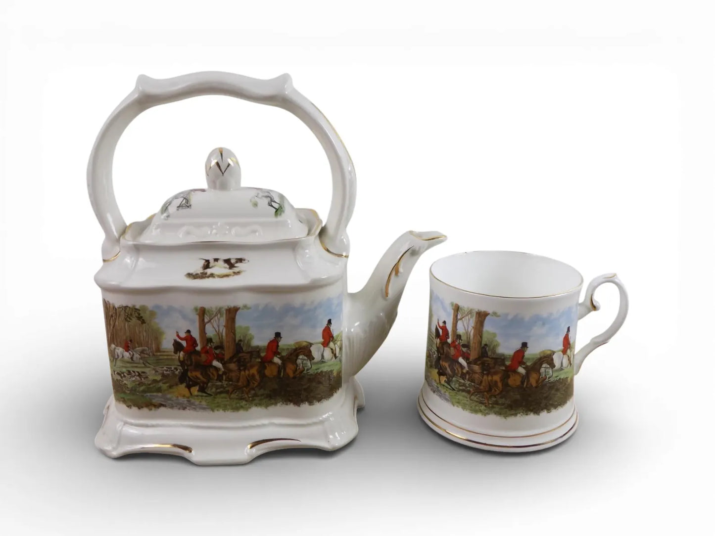 Crown Dorset Fox Hunt Teapot & Cup Set – Staffordshire, England