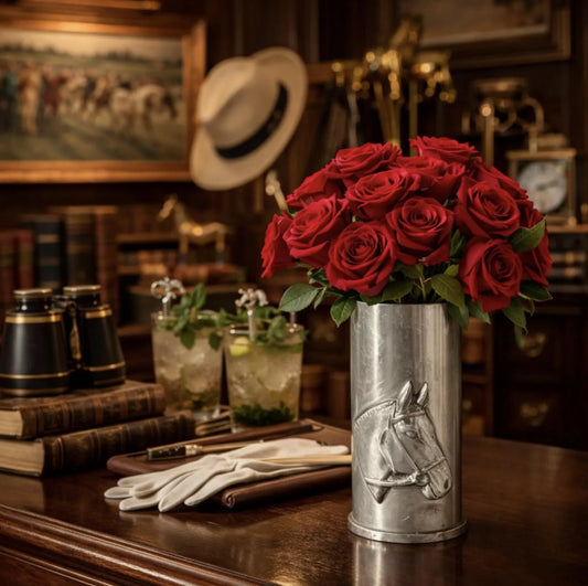 Rare Vintage Bruce Fox Handmade Metal Horse Vase