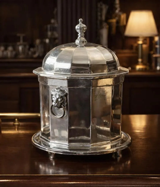 Large Antique English Silver Biscuit Barrel