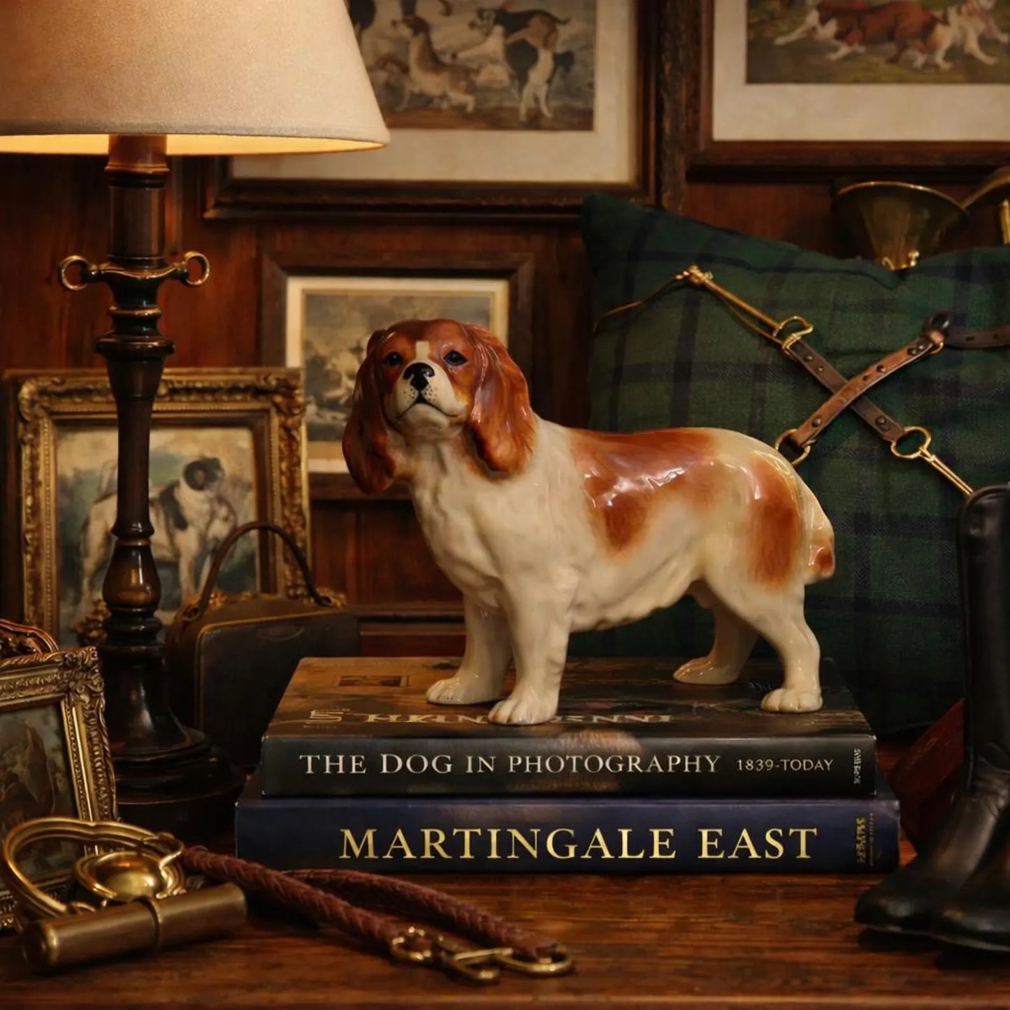 Vintage Cavalier King Charles Spaniel Porcelain Coopercraft Figurine from England