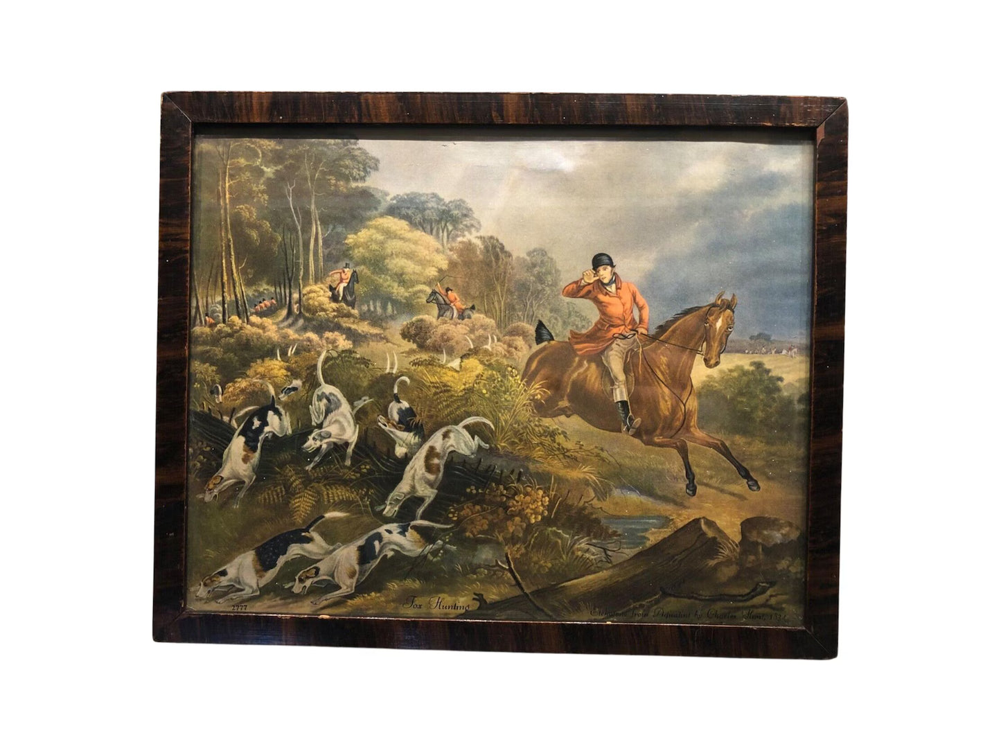 Antique English Fox Hunting Aquatint after Charles Hunt, c. 1834