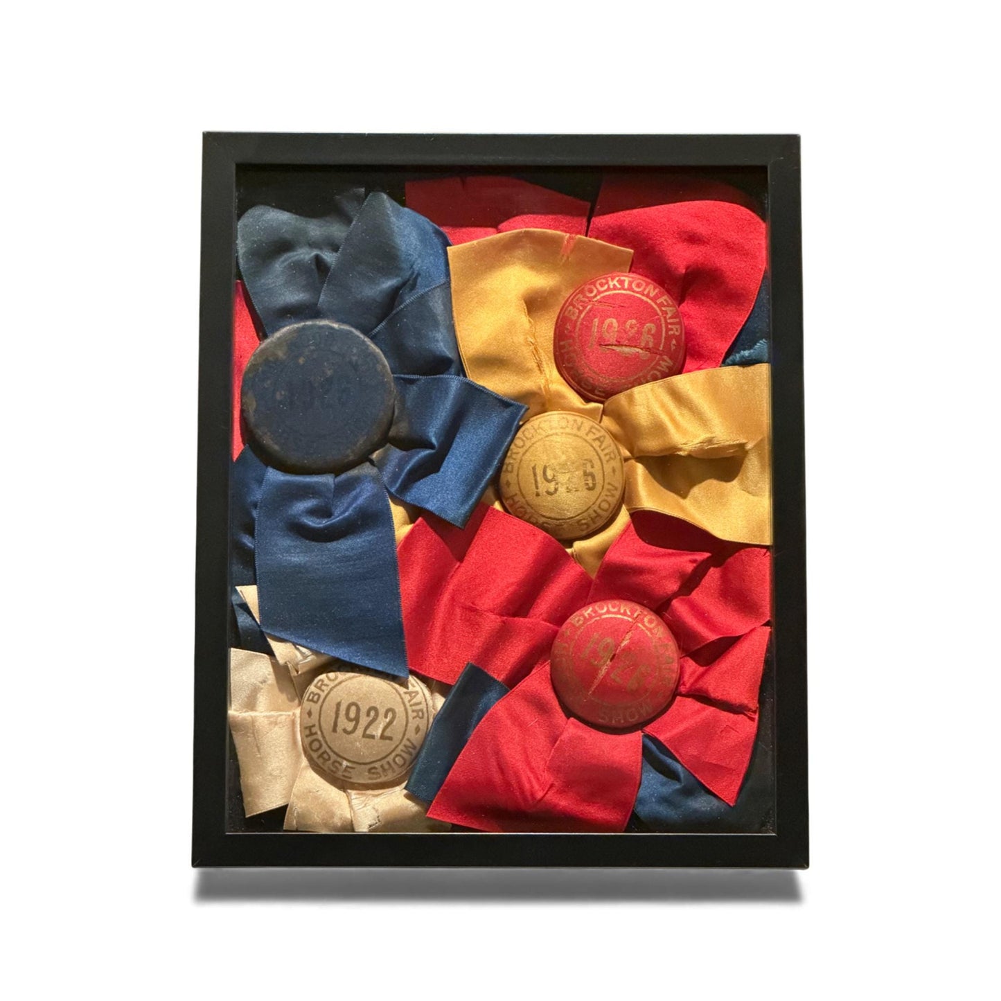 Framed Historic Horse Show Ribbons c. 1920s Brockton Fair Collection