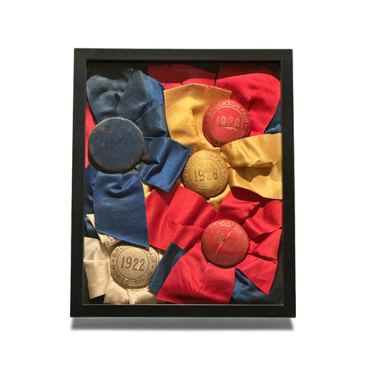 Framed Historic Horse Show Ribbons c. 1920s Brockton Fair Collection