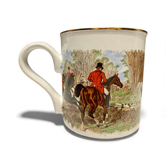 Set of 9 Vintage J.F. Herring Fox Hunting Coffee Cups
