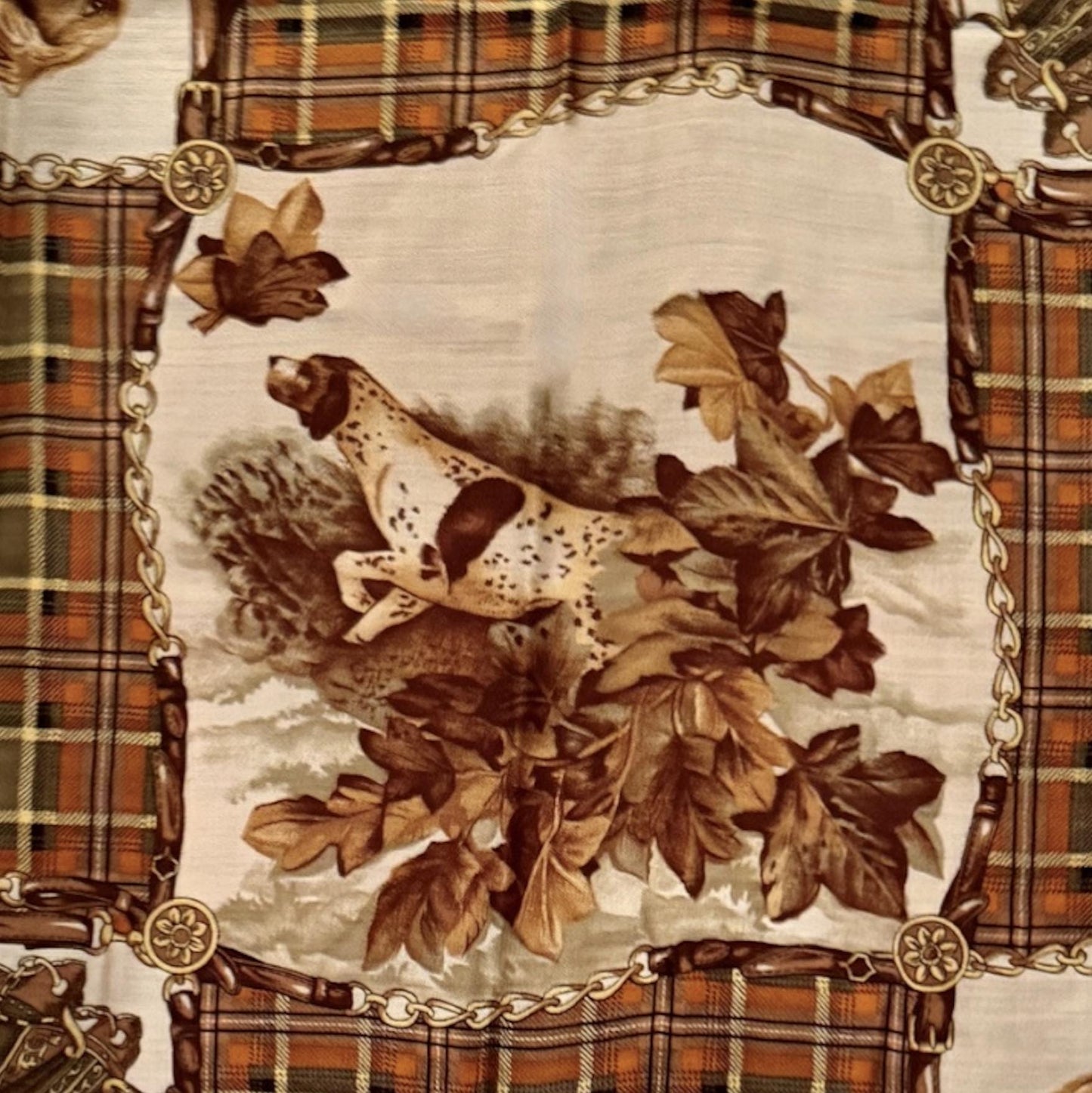 Vintage Brooks Brothers Silk Hunting Dog Scarf
