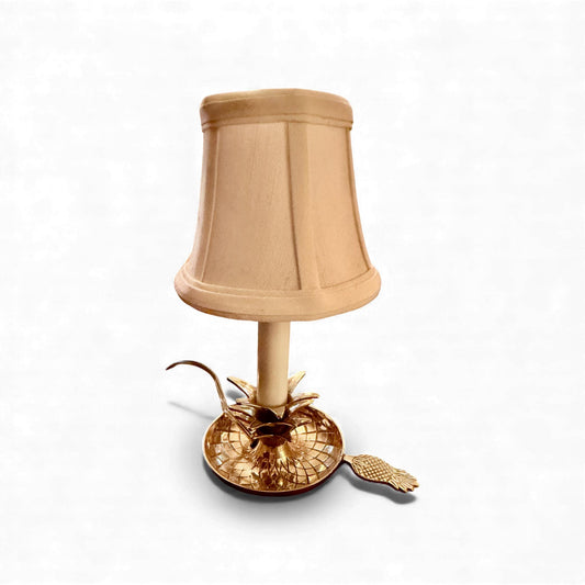 Vintage Brass Pineapple Boudoir Accent Lamp with Petite Shade