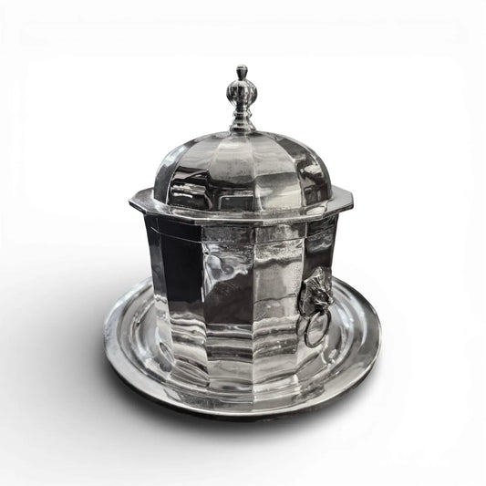 Large Antique English Silver Biscuit Barrel