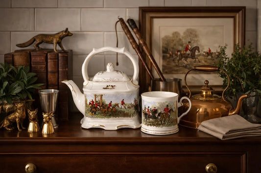 Crown Dorset Fox Hunt Teapot & Cup Set – Staffordshire, England