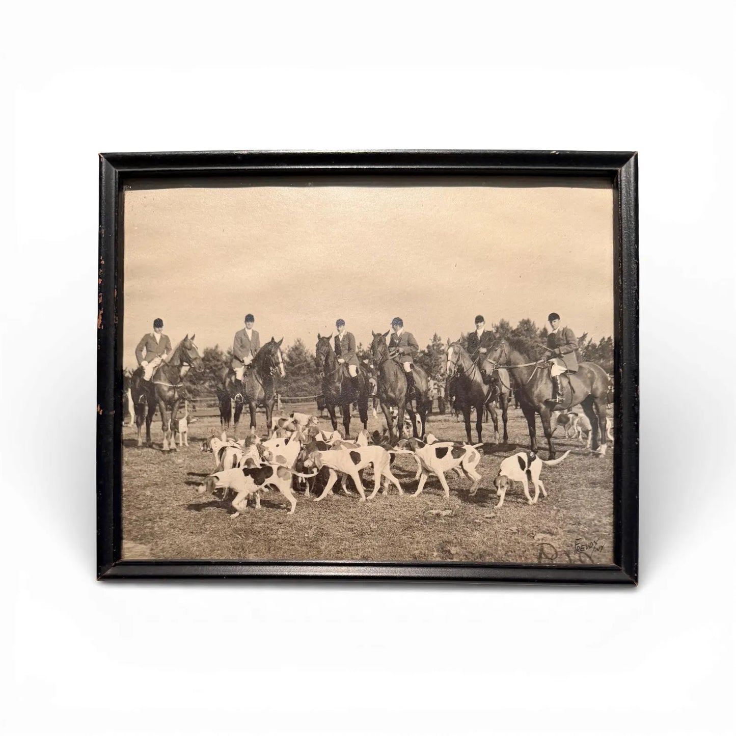Antique New York Fox Hunting Photograph - Framed & Signed