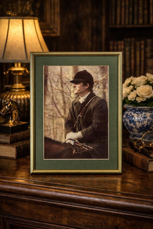 Vintage Framed French Hunt Photograph — “Hunting in the Forest of Compiègne,” 1973