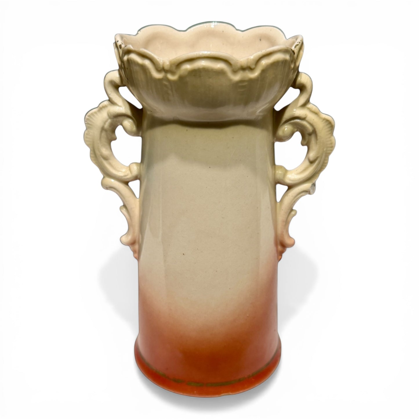 Vintage Czechoslovakian Porcelain Fox Hunting Motif Vase, c.1945