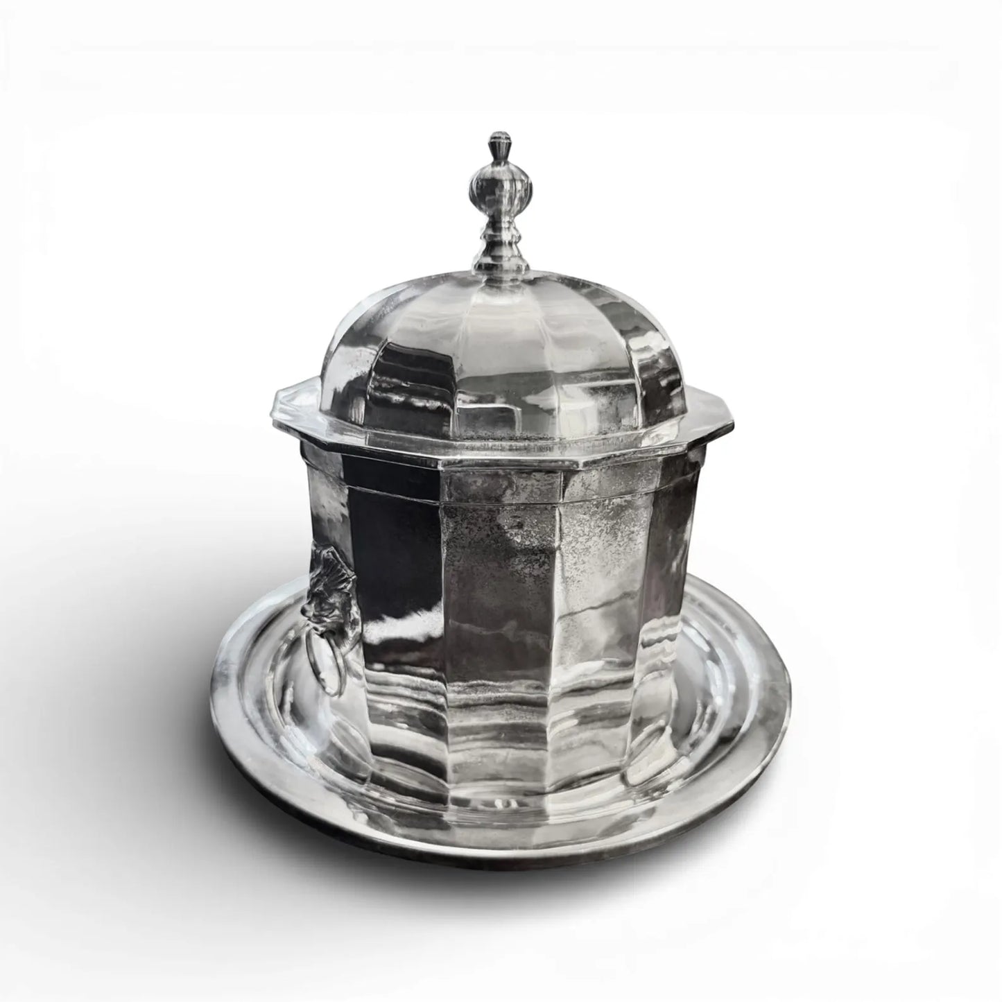 Large Antique English Silver Biscuit Barrel