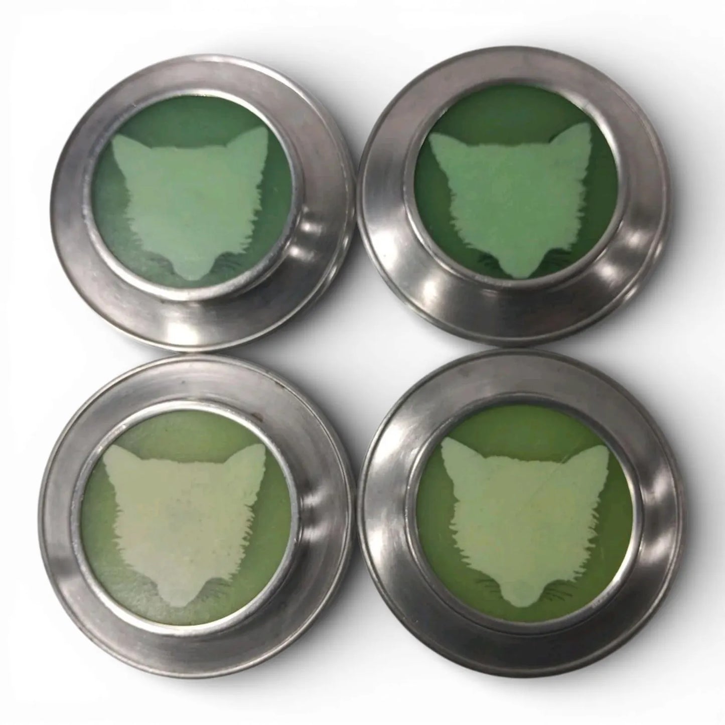 Vintage Stieff Pewter Fox Coasters – Set of Four