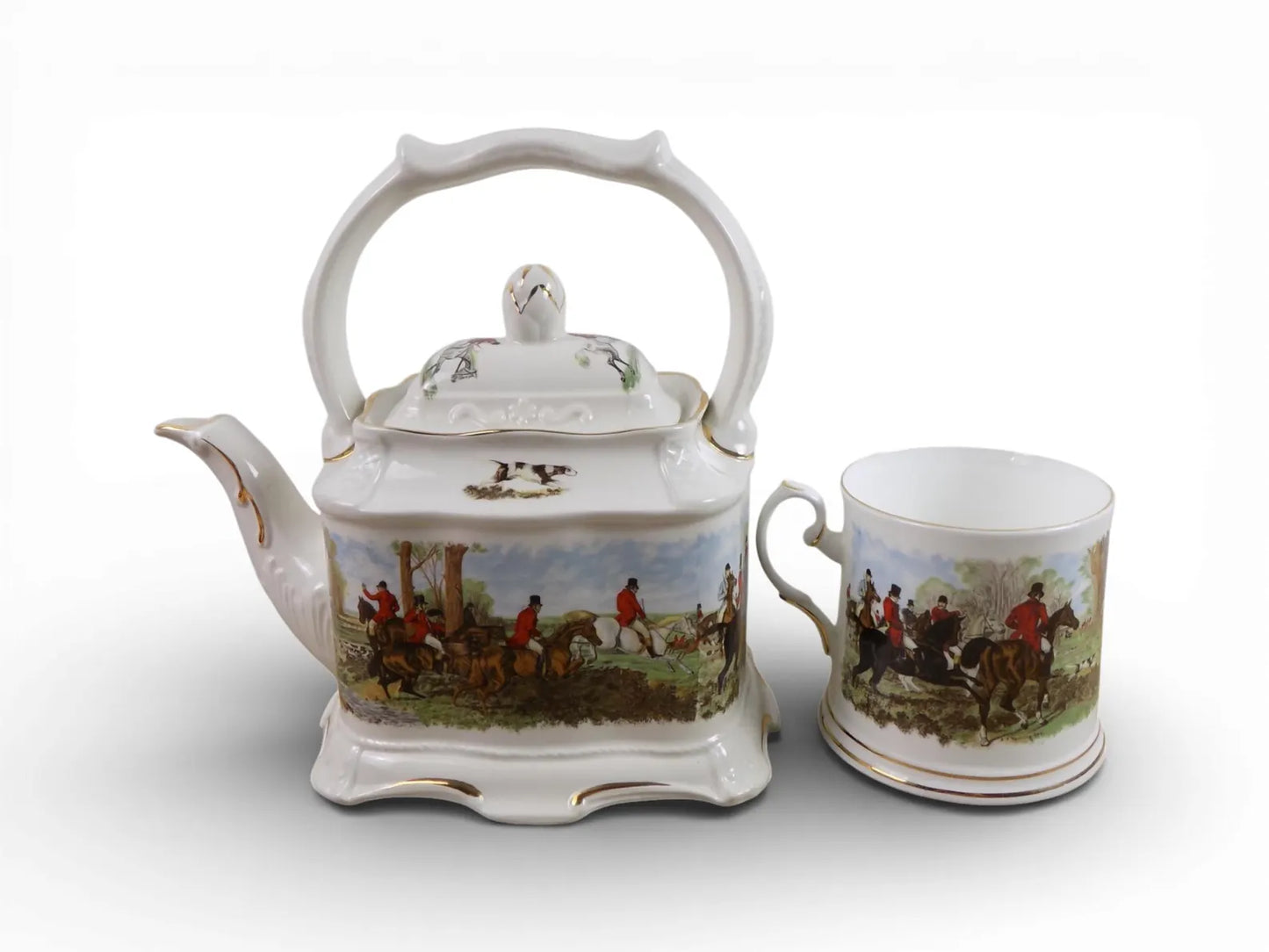 Crown Dorset Fox Hunt Teapot & Cup Set – Staffordshire, England