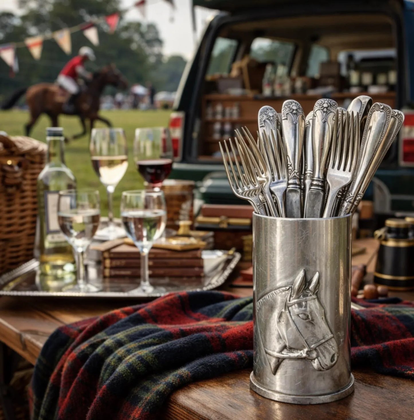 Rare Vintage Bruce Fox Handmade Metal Horse Vase