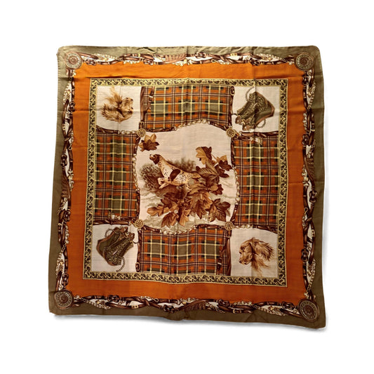 Vintage Brooks Brothers Silk Hunting Dog Scarf