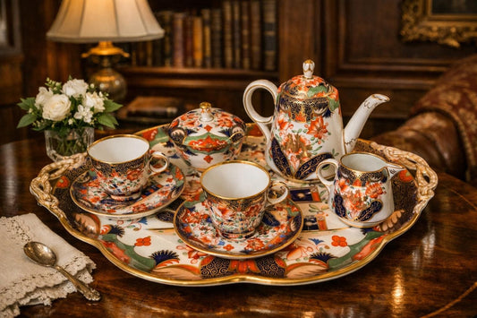 c. 1850 Copeland 'Spode' Imari Earthenware Hand-Painted Complete Tea Service