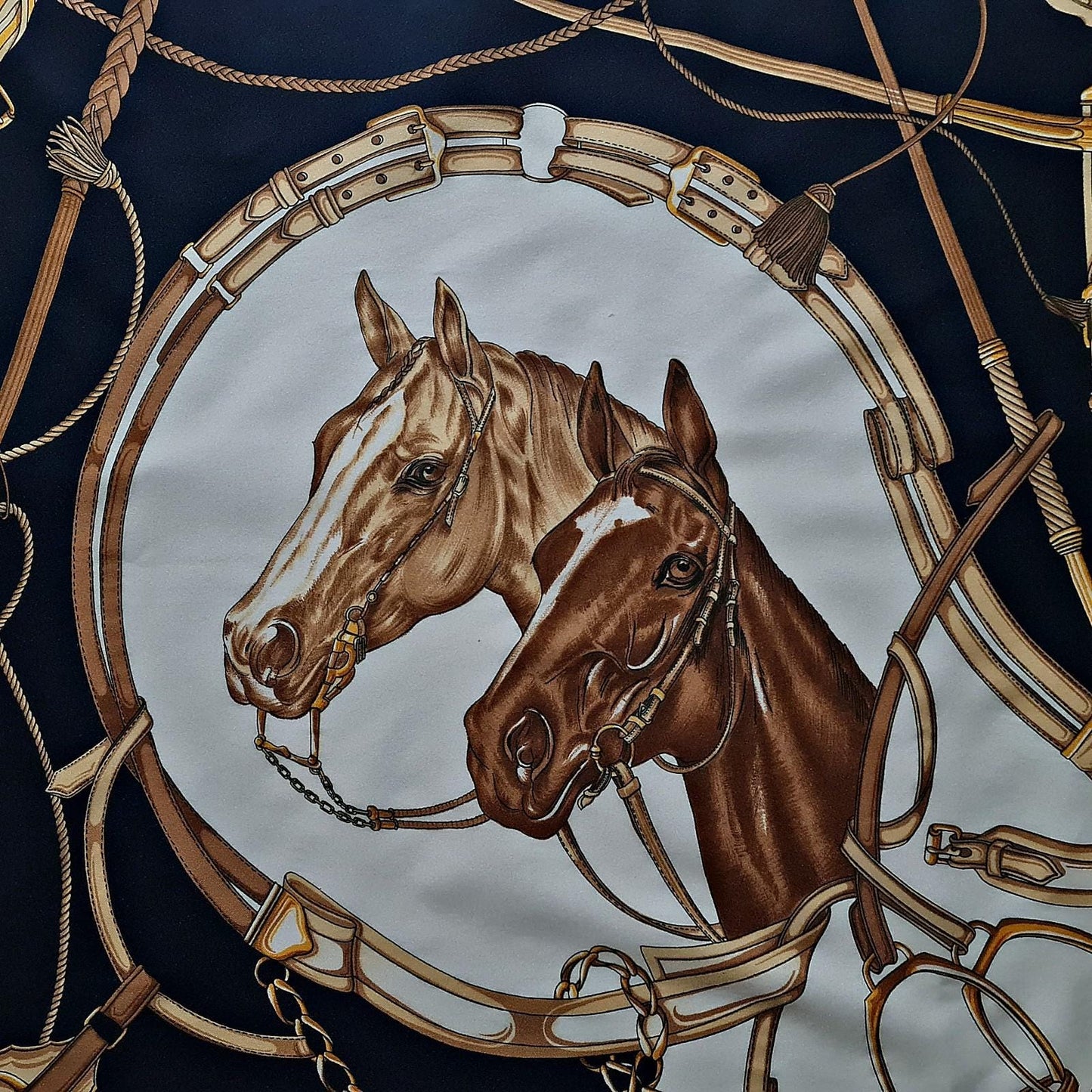 Vintage Jean de Bahrein Equestrian Scarf