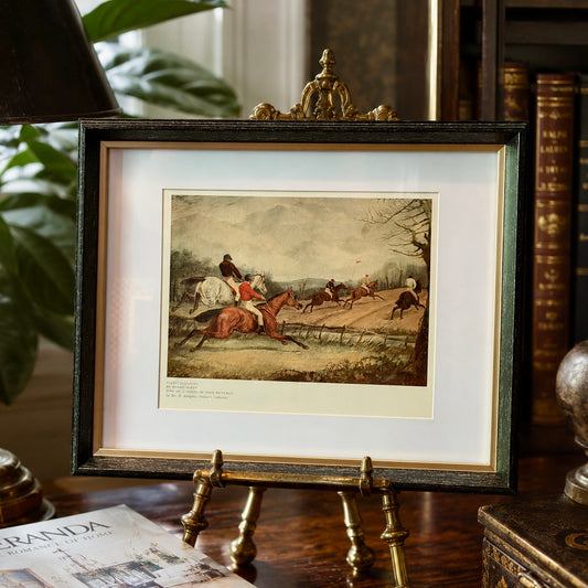 Rare Antique Original Henry Thomas Alken Fox Hunting Lithograph - Framed
