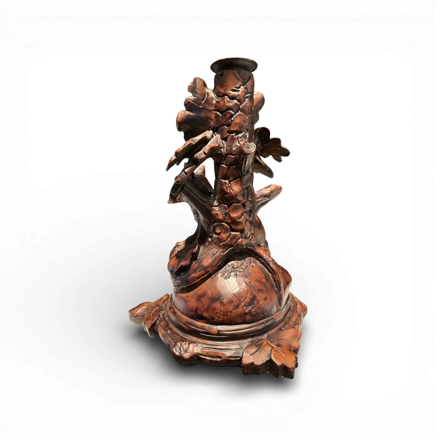 Antique Finish Black Forest Style Fox Candelabra