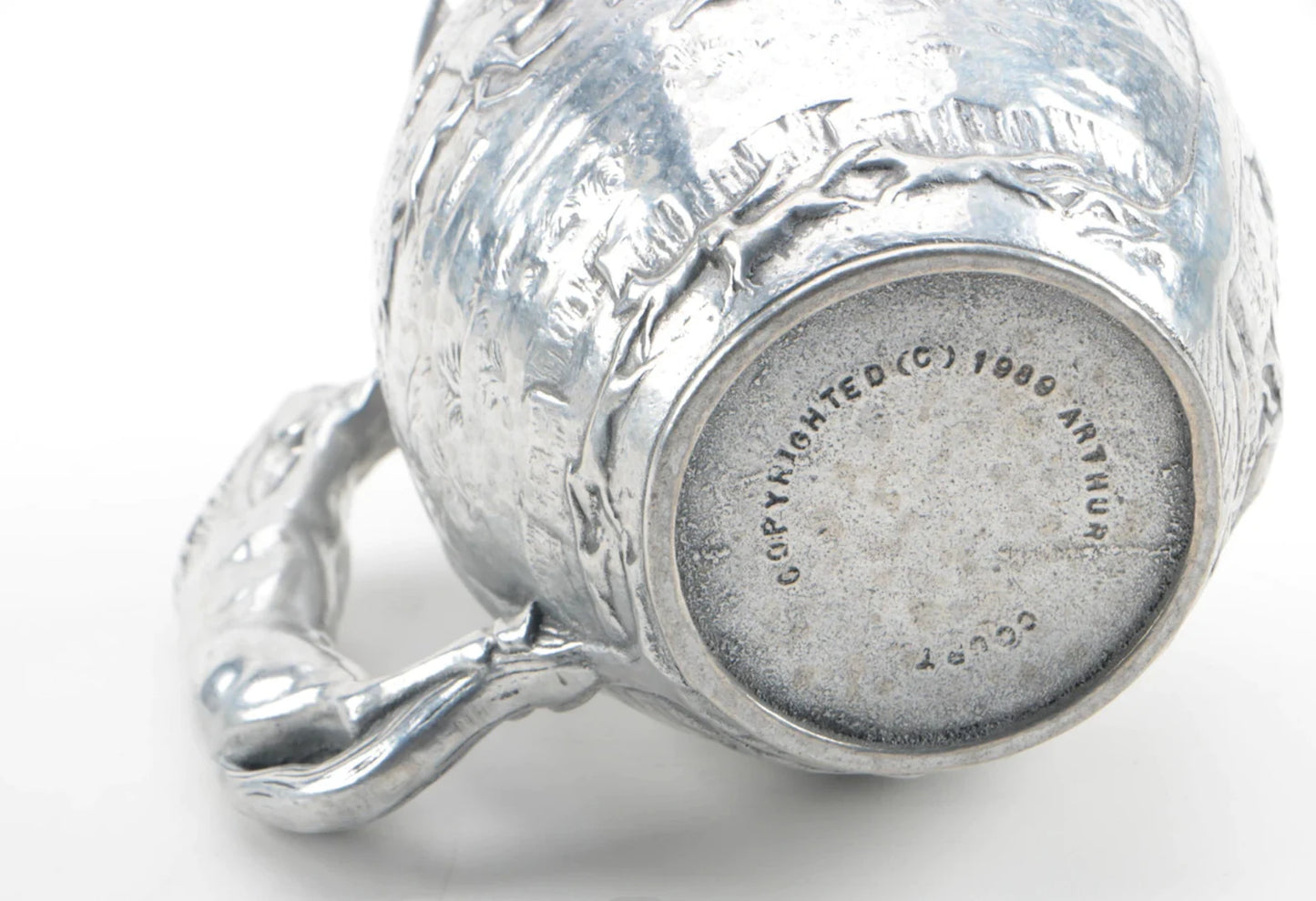 Vintage Arthur Court Pewter Equestrian Fox Hunt Pitcher