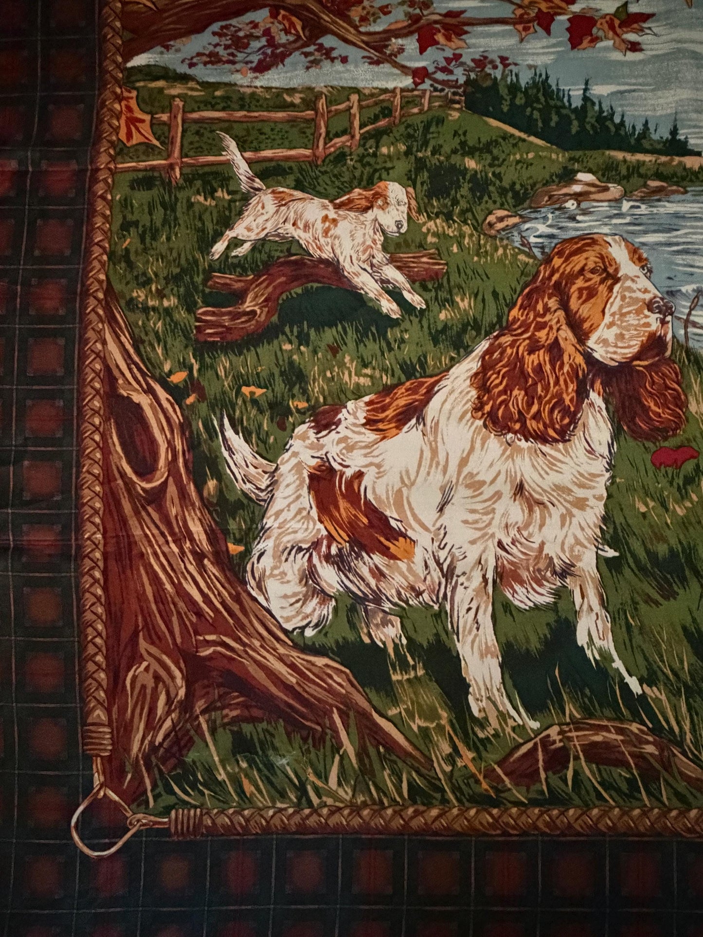 Vintage Luxury Hunting Dog Silk Scarf