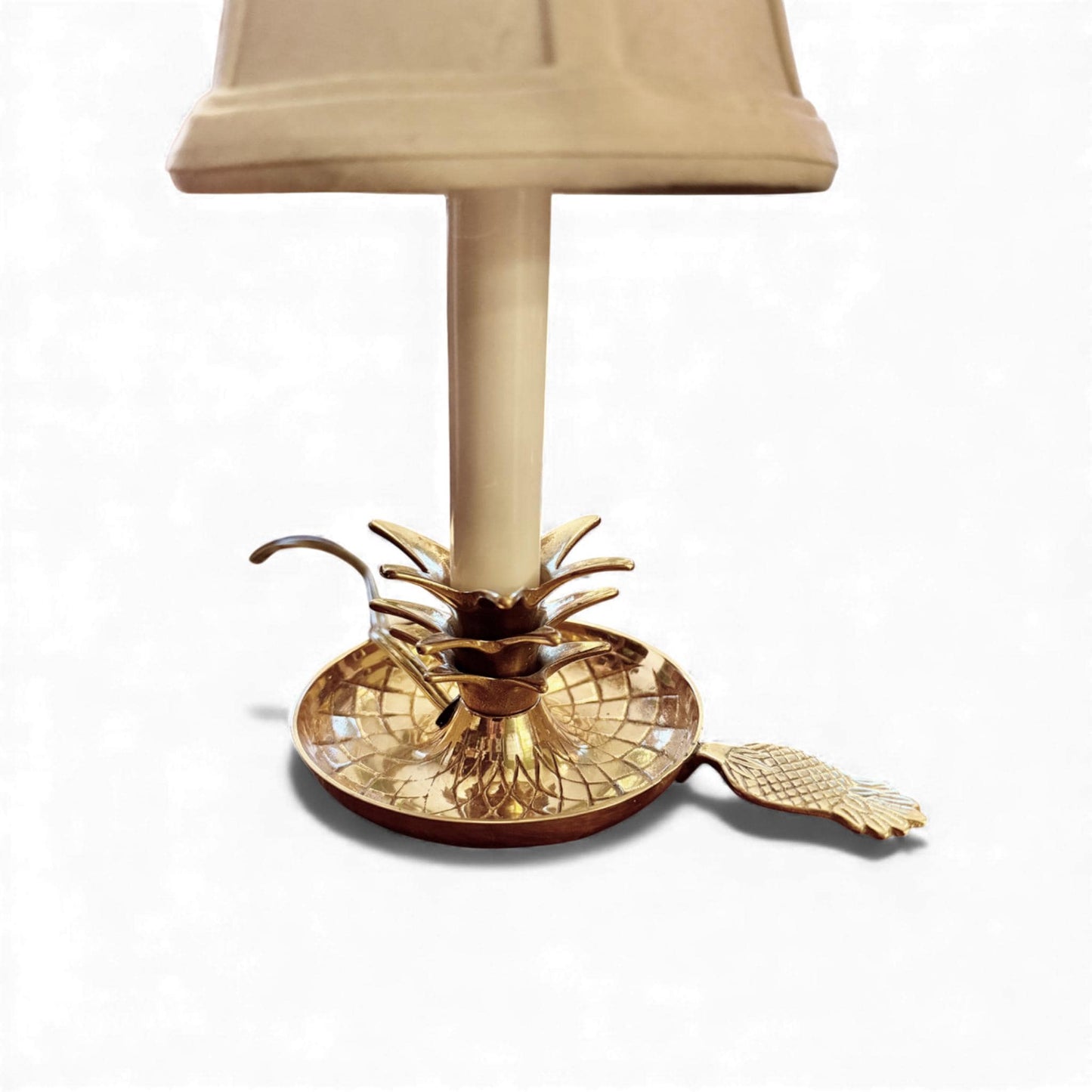 Vintage Brass Pineapple Boudoir Accent Lamp with Petite Shade