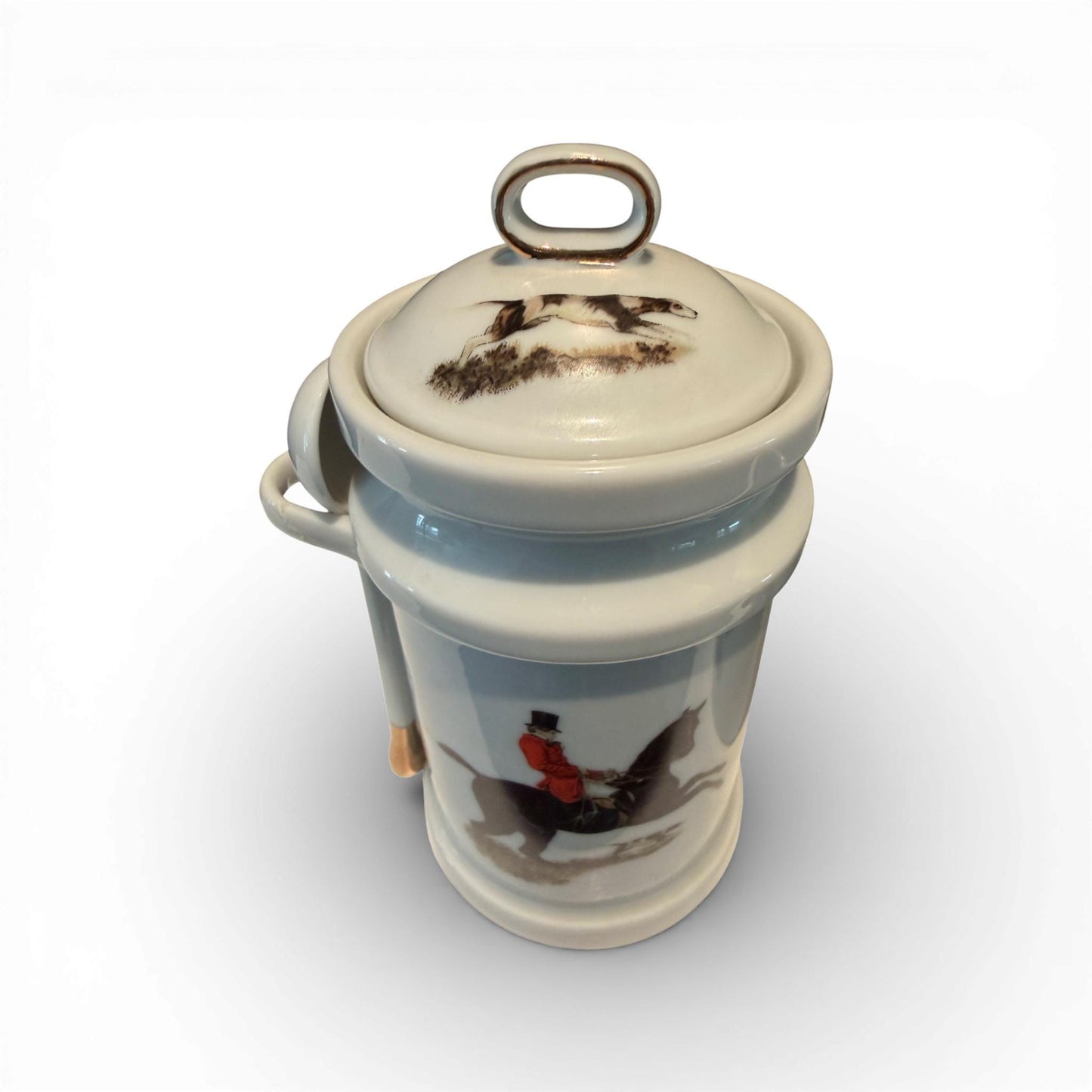 Vintage “The Huntsman” Bone China Equestrian Mug & Lidded Canister Set
