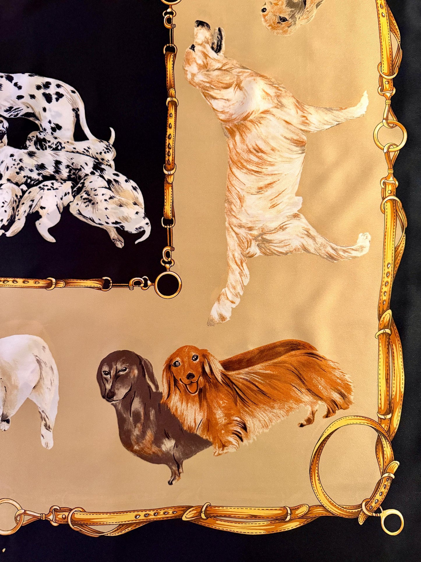 Vintage Brooks Brothers Style Sporting Dog Silk Scarf