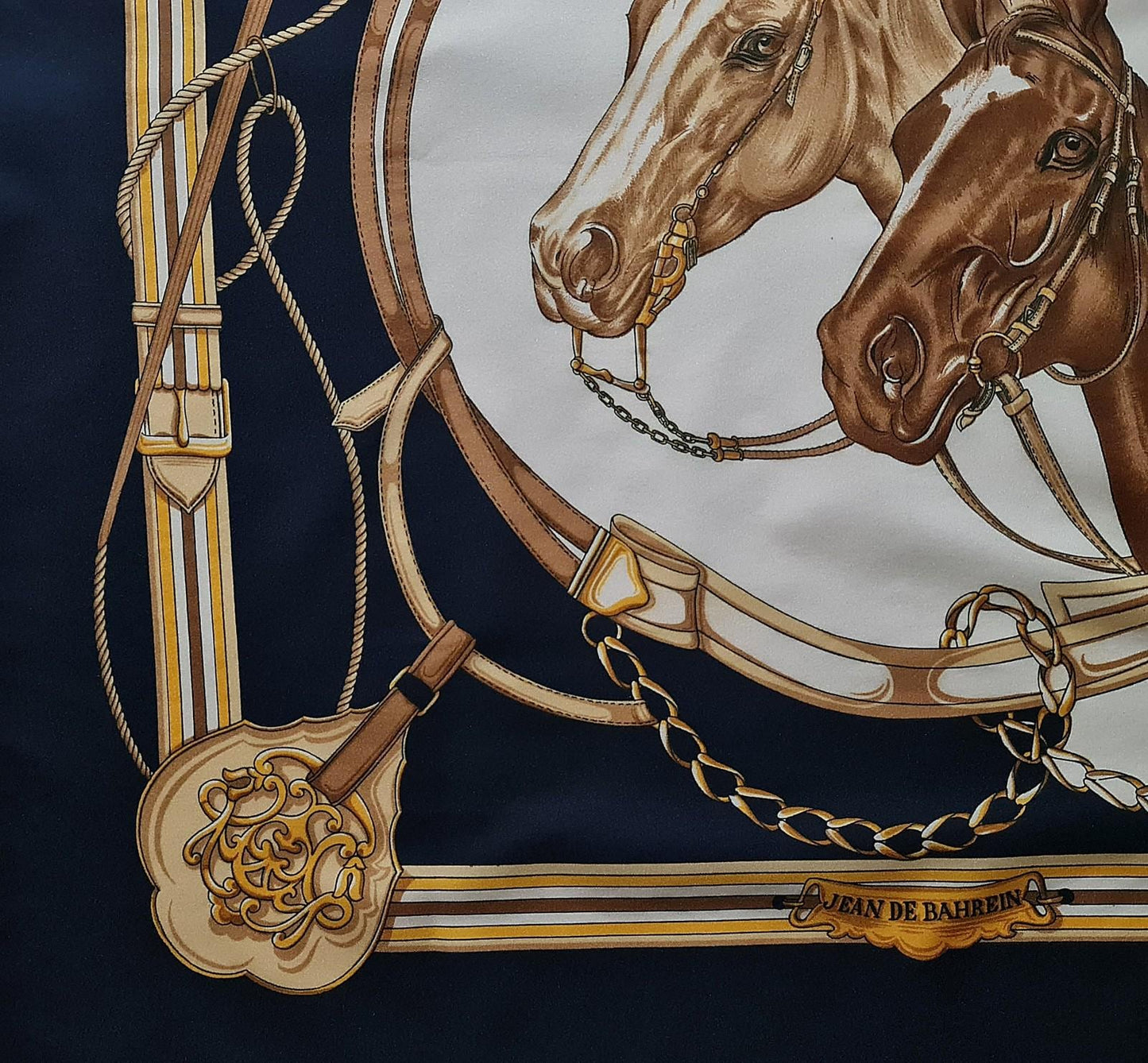 Vintage Jean de Bahrein Equestrian Scarf