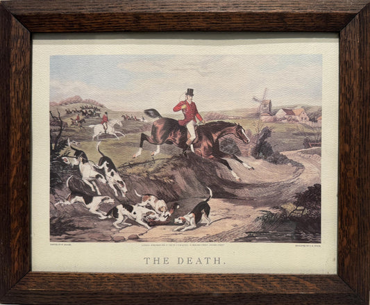 Antique Framed Lithograph "The Death" Engraved by C. R. Stock after W. Shayer