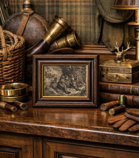 Antique 1878 Fox & Cubs Original Engraving