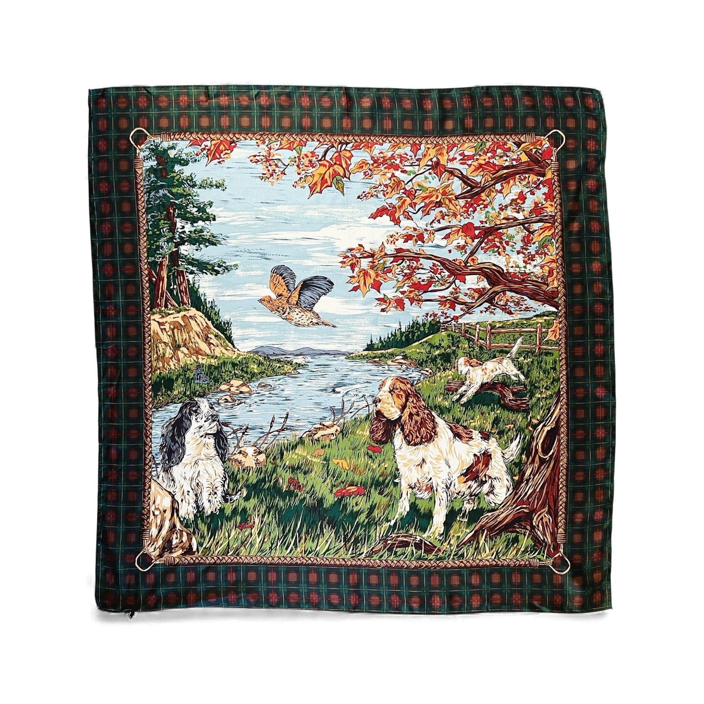 Vintage Luxury Hunting Dog Silk Scarf