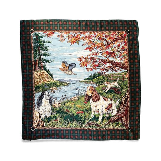 Vintage Luxury Hunting Dog Silk Scarf