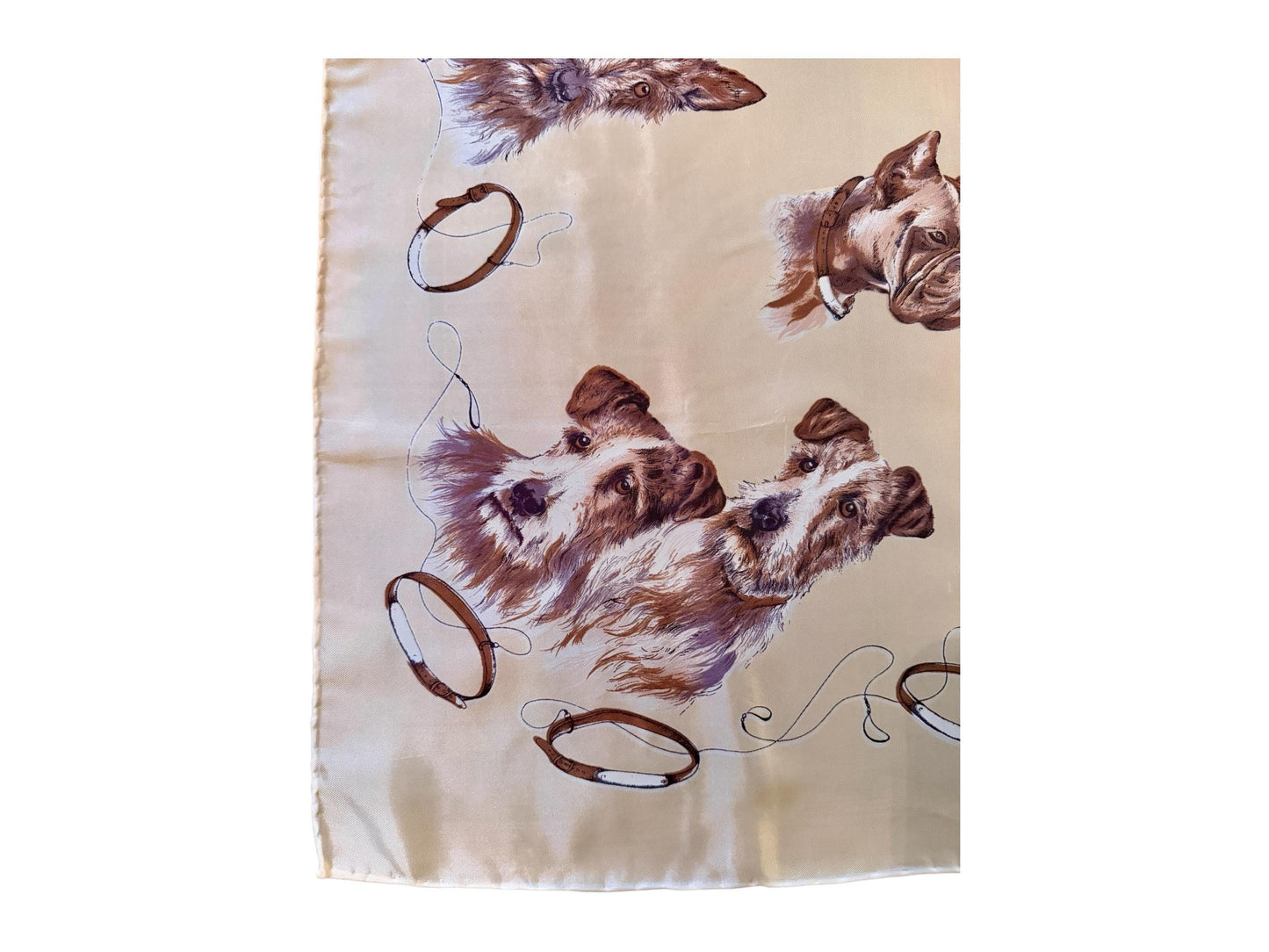 Vintage Brooks Brothers Style Sporting Dog Silk Scarf