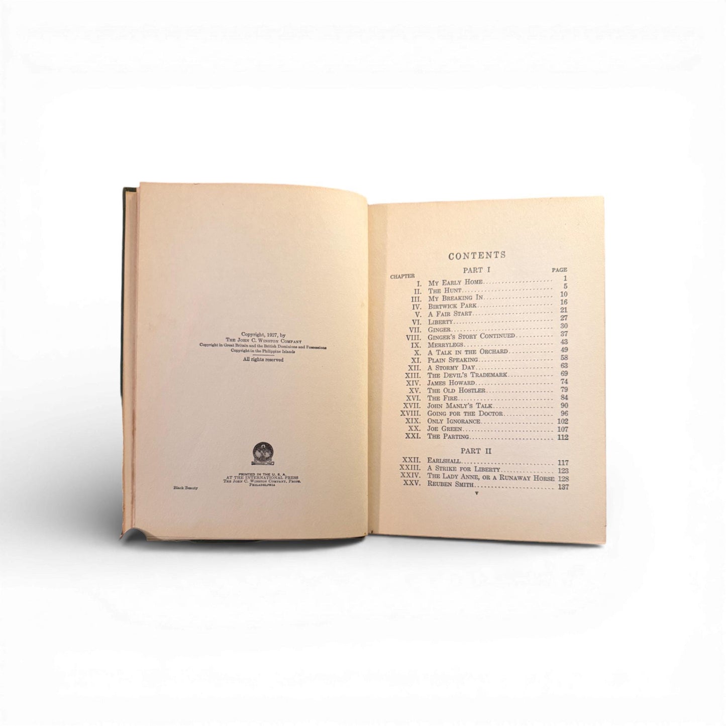 Black Beauty — c. 1927 Illustrated Hardcover Edition by Anna Sewell (John C. Winston Co.)