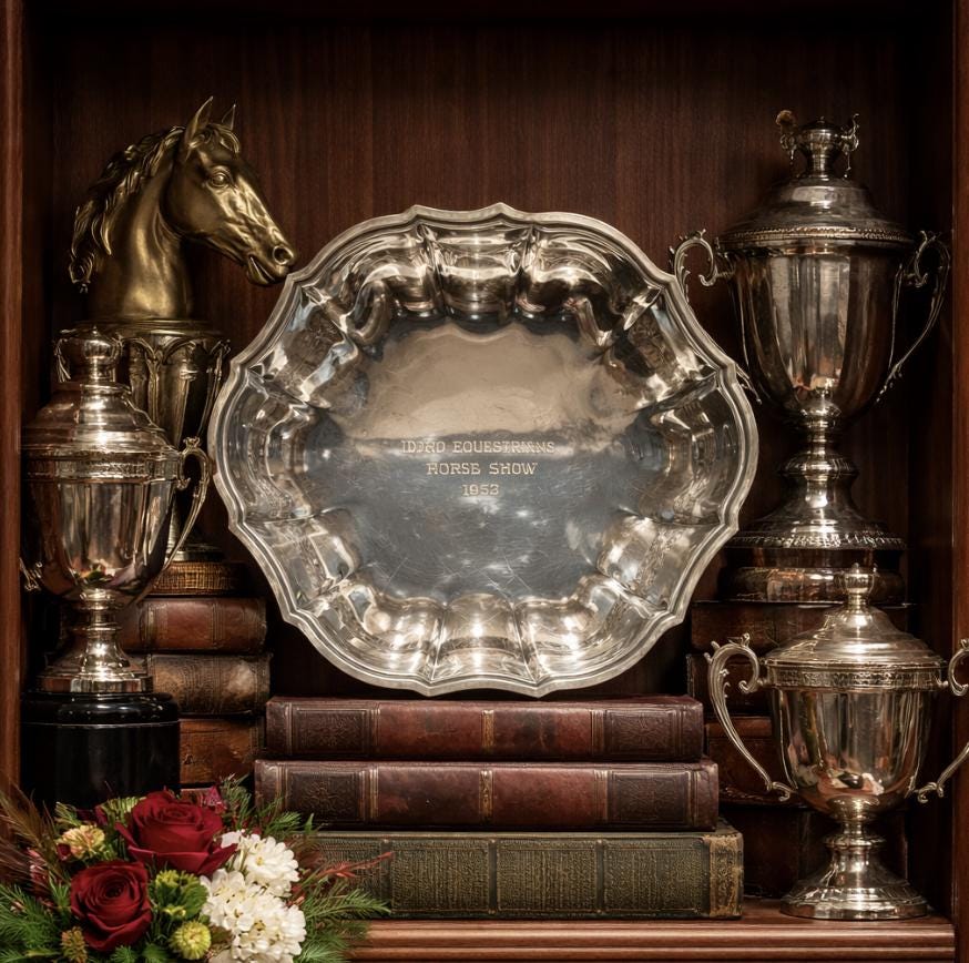 c. 1952 Horse Show Silver Chippendale Trophy Bowl