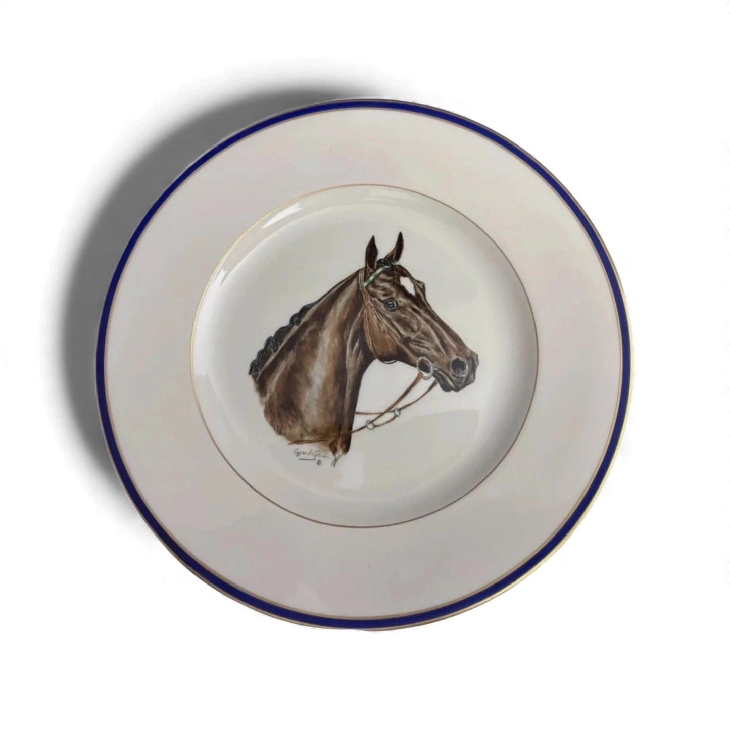 Vintage Cyril Gorainoff Hand-Painted & Signed Equestrian Plate – Fine Porcelain