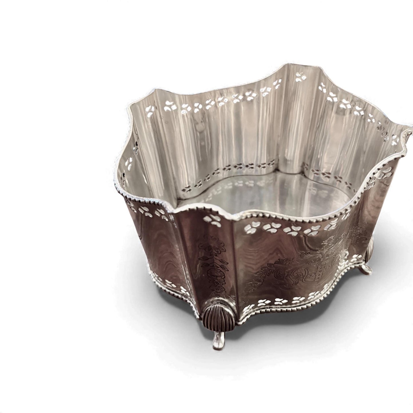 Spectacular Antique Ornate Silver Cachepot