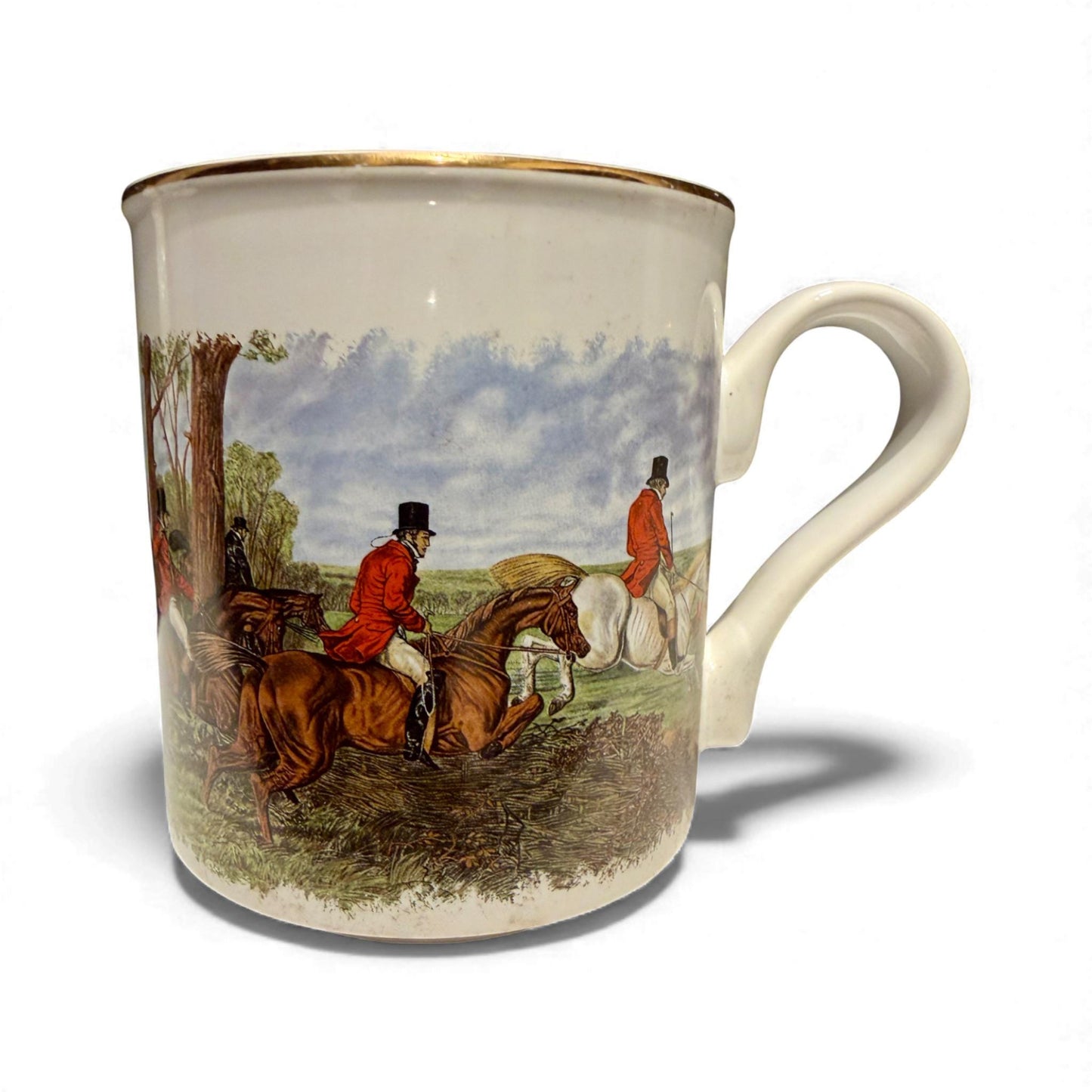 Set of 9 Vintage J.F. Herring Fox Hunting Coffee Cups