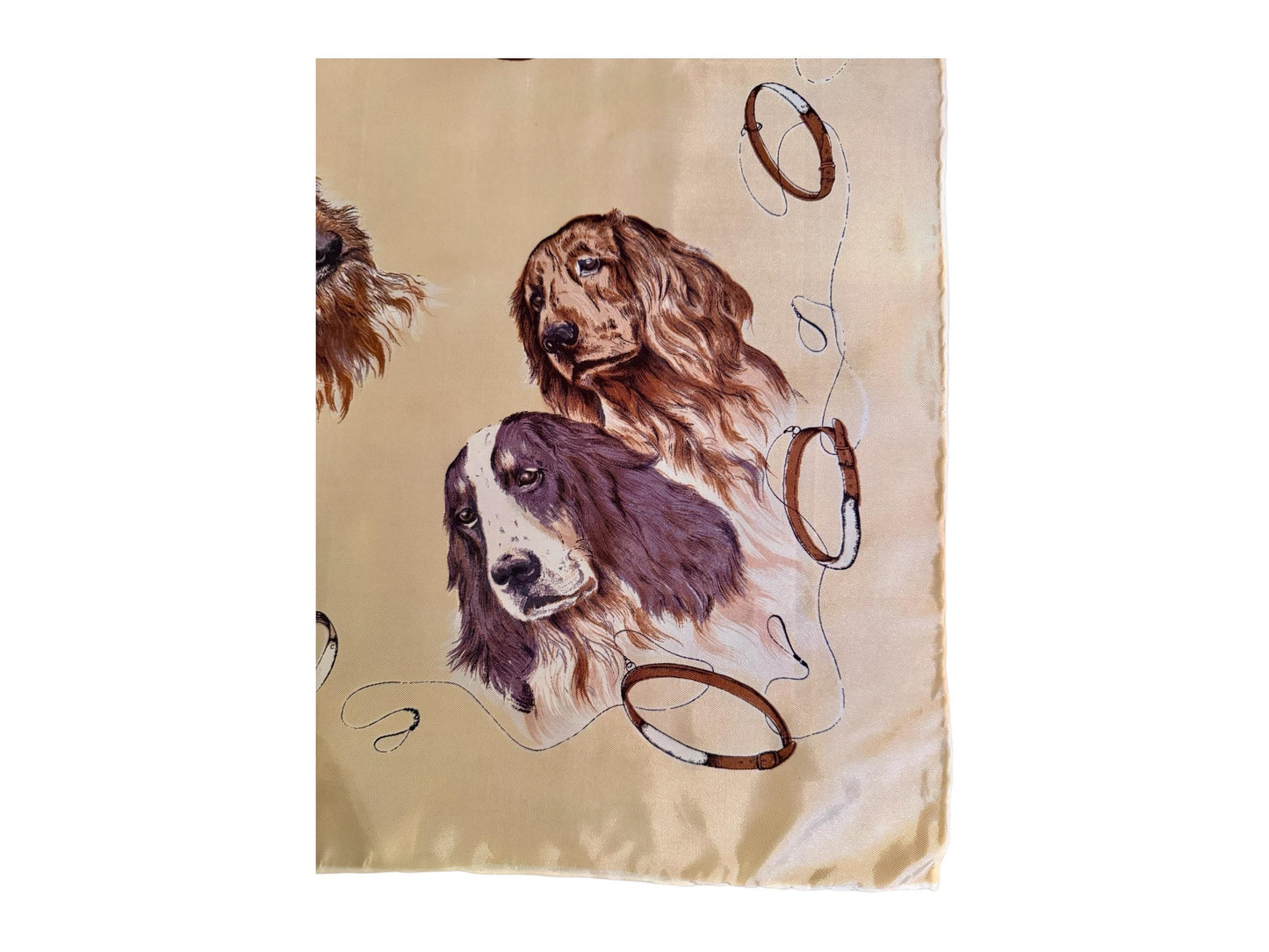 Vintage Brooks Brothers Style Sporting Dog Silk Scarf
