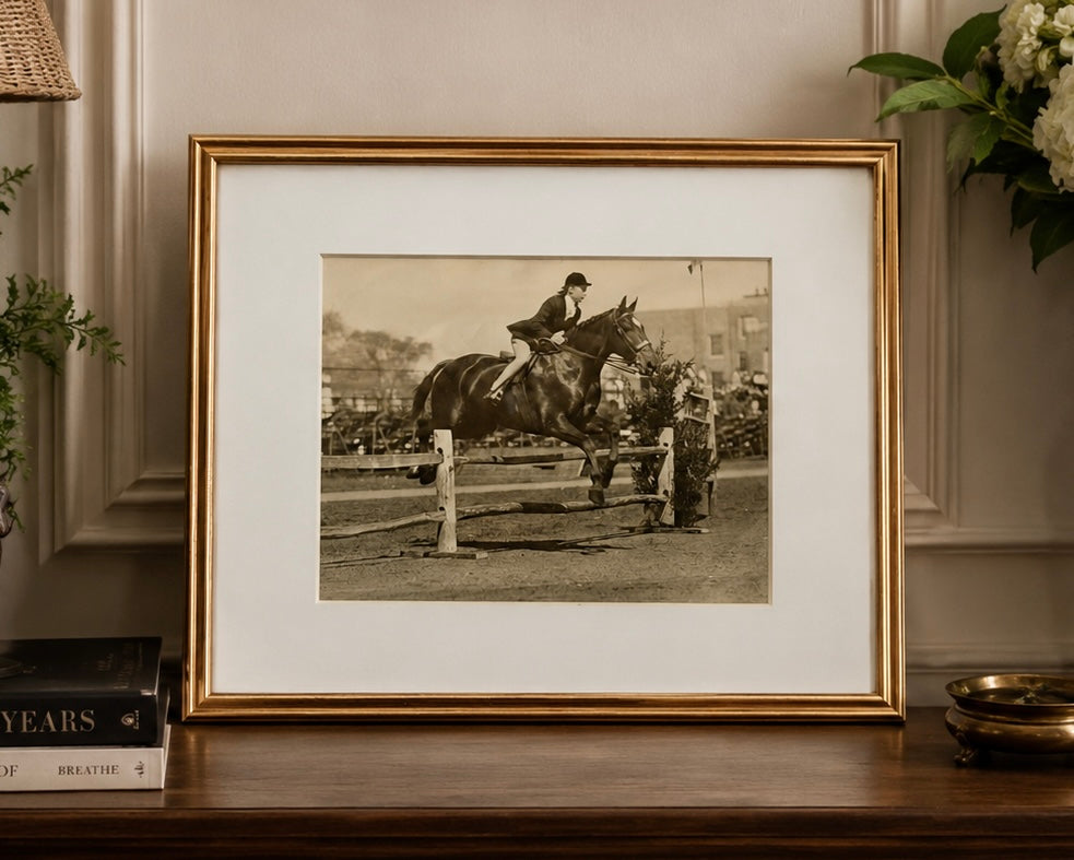Antique Original Horse Show Photo - Framed