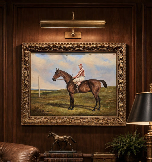 Antique Original Racehorse Oil Painting - Signed & Framed