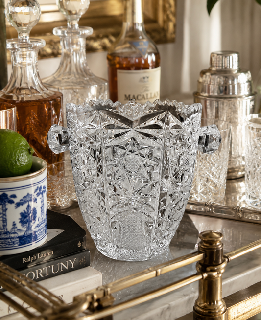 Antique Estate Crystal Ice Bucket