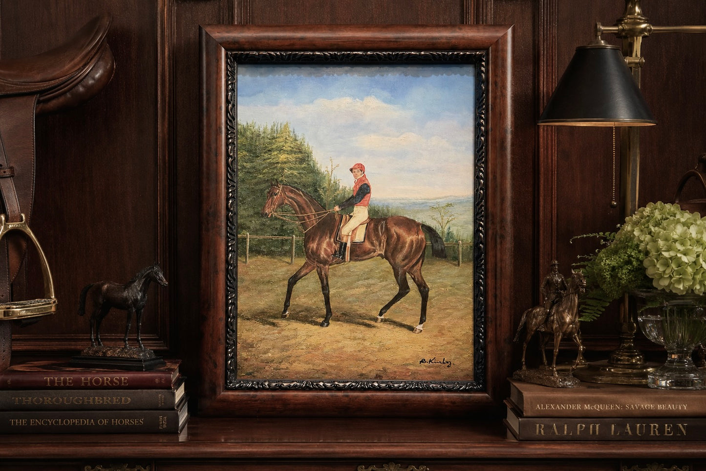 Antique Original Racehorse Oil Painting - Signed & Framed