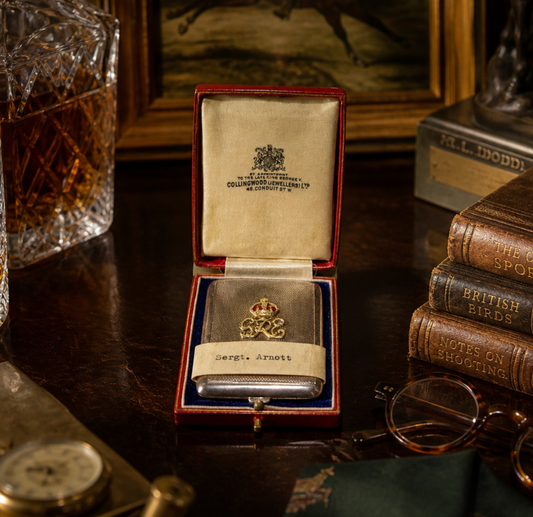 Vintage British Royal Cipher Cigarette Case in Original Collingwood Presentation Box