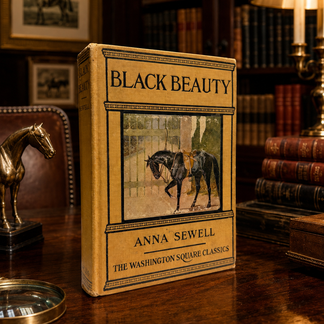 Antique Black Beauty book, Black Beauty Anna Sewell, first edition thus Black Beauty, illustrated Black Beauty book, Maud Scrivener illustrations, George W Jacobs Black Beauty, Washington Square Classics, antique horse book, equestrian decor, vintage equestrian book, antique children’s book, decorative antique book, horse lover gift