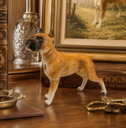 Vintage Lefton English Porcelain Boxer Dog Figurine