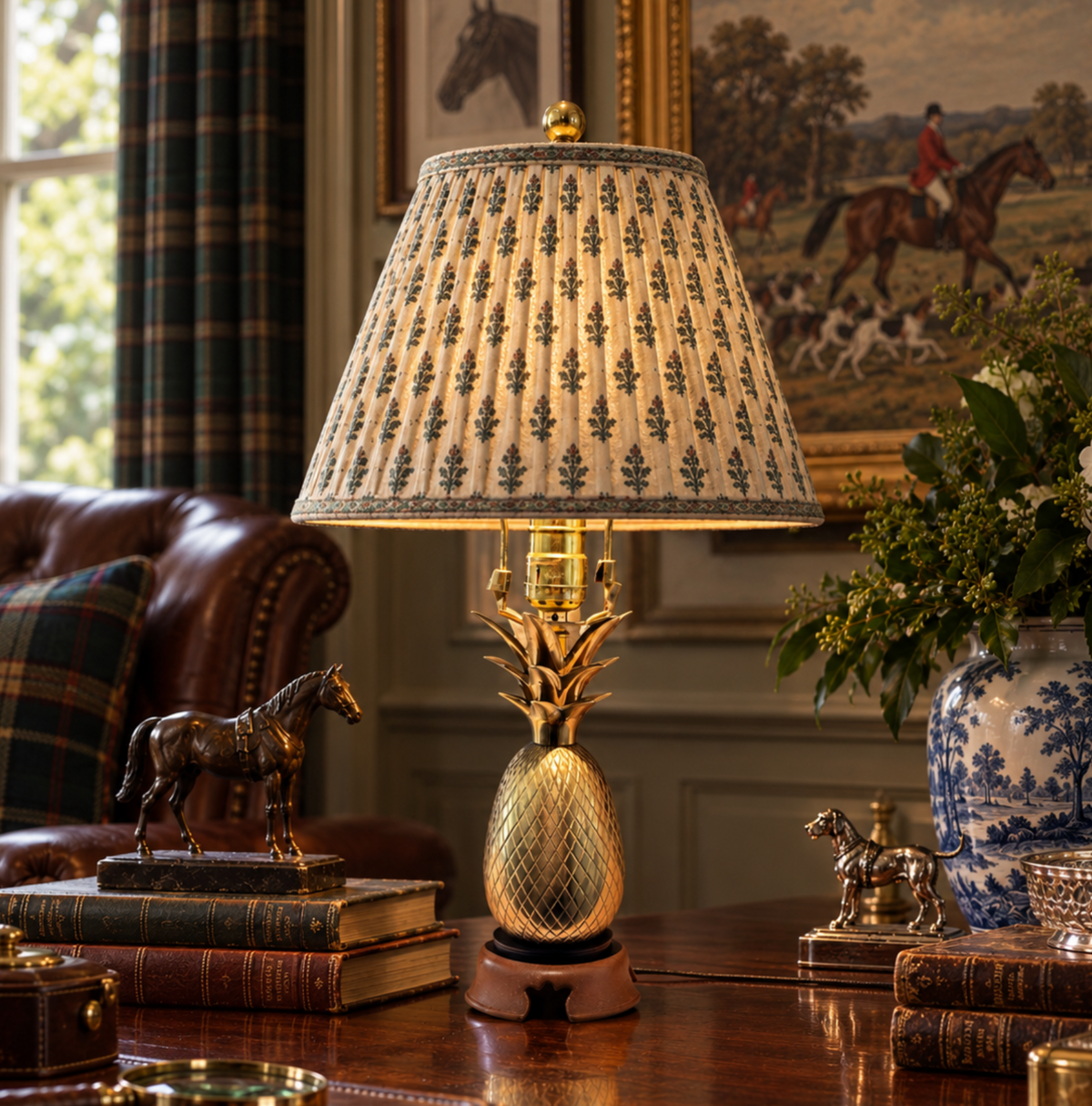 Vintage Brass Pineapple Table Lamp